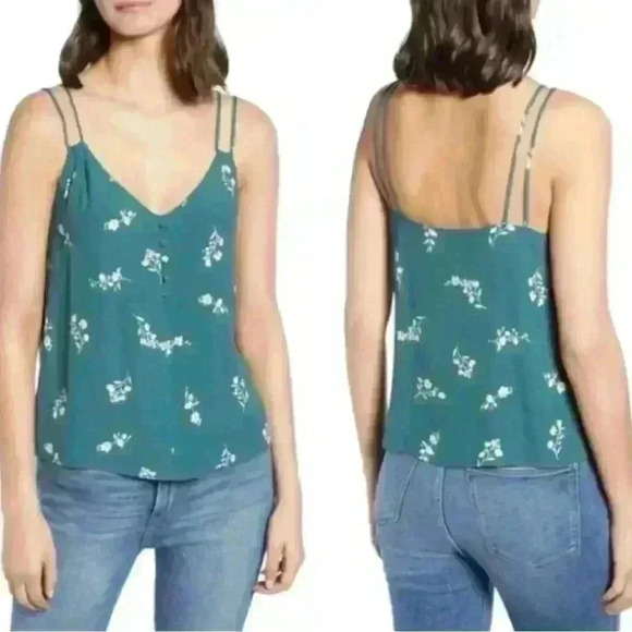 Chelsea28 Tops - Chelsea 28 Women’s Teal Balsam Classic Bloom Cami Top Size XS